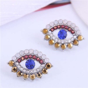 Blue Eye Design Unique Korean Fashion Women Costume Earrings
