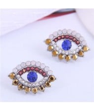 Blue Eye Design Unique Korean Fashion Women Costume Earrings