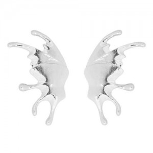 Vintage Butterfly Wings Design Zinc Alloy Women Earrings - Silver