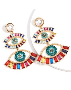 Dual Eyes Creative Design Dangling Fashion Women Costume Earrings