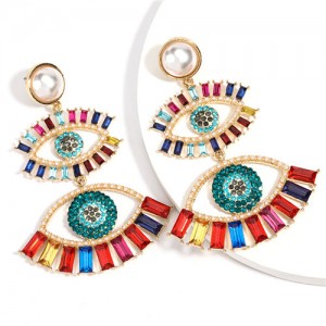 Dual Eyes Creative Design Dangling Fashion Women Costume Earrings