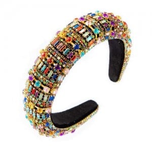Baroque Maximum Bejeweled High Fashion Women Headband - Multicolor