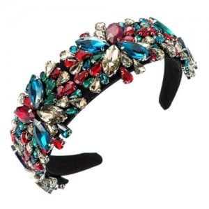 Maximum Shining Effect Glass Drill Flowers U.S. High Fashion Women Headband - Multicolor