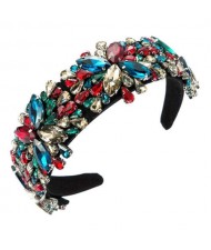 Maximum Shining Effect Glass Drill Flowers U.S. High Fashion Women Headband - Multicolor