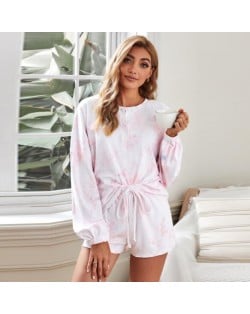 U.S. Fashion Dyed Printing Women Homewear/ Pajamas Suit - Pink