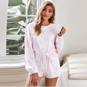 U.S. Fashion Dyed Printing Women Homewear/ Pajamas Suit - Pink