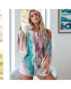 U.S. Fashion Dyed Printing Women Homewear/ Pajamas Suit - Multicolor