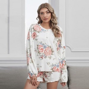 U.S. Fashion Dyed Printing Women Homewear/ Pajamas Suit - Peony