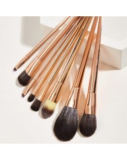 8 pcs Rose Gold Handle Women Makeup Brushes Set