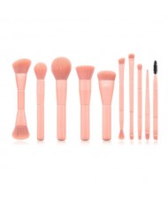 10 pcs Pink Wooden Handle High Fashion Women Makeup Brushes Set