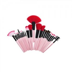 24 pcs Pink Wooden Handle Women Powder Brush/ Makeup Brushes Set