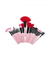 24 pcs Pink Wooden Handle Women Powder Brush/ Makeup Brushes Set
