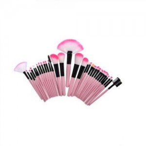 32 pcs Pink Wooden Handle Women Fashion Powder Brush/ Makeup Brushes Set