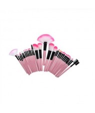 32 pcs Pink Wooden Handle Women Fashion Powder Brush/ Makeup Brushes Set