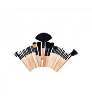 32 pcs Original Color Wooden Handle Women Fashion Powder Brush/ Makeup Brushes Set