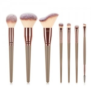 7 pcs Wooden Handle Big Size Women Fashion Powder Brush/ Makeup Brushes Set - Brown