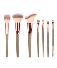 7 pcs Wooden Handle Big Size Women Fashion Powder Brush/ Makeup Brushes Set - Brown