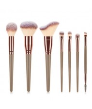 7 pcs Wooden Handle Big Size Women Fashion Powder Brush/ Makeup Brushes Set - Brown