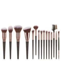 15 pcs Big Size Wooden Handle Women Fashion Powder Brush/ Makeup Brushes Set - Black