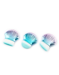 3 pcs Seashell Design High Fashion Women Powder Brush/ Makeup Brushes Set - Blue