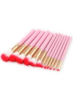 12 pcs Flame Design Pink Handle High Fashion Women Powder Brush/ Makeup Brushes Set
