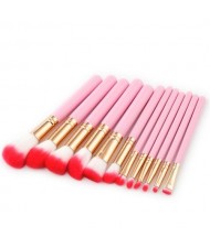 12 pcs Flame Design Pink Handle High Fashion Women Powder Brush/ Makeup Brushes Set