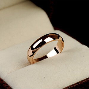 Polishing Surface Engagement Rose Gold Ring