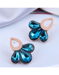 Sweet Waterdrops Design Stainless Steel Women Stud Earrings