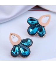 Sweet Waterdrops Design Stainless Steel Women Stud Earrings