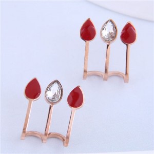 High Fashion Candles Design Women Stainless Steel Stud Earrings