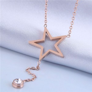 Star Fashion Cute Women Stainless Steel Necklace
