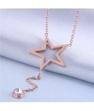 Star Fashion Cute Women Stainless Steel Necklace