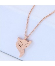 Fox Pendant High Fashion Women Stainless Steel Necklace
