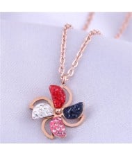 Windmill Adorable Fashion Women Stainless Steel Necklace - Rose Gold