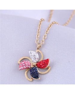 Windmill Adorable Fashion Women Stainless Steel Necklace - Golden