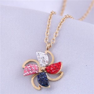 Windmill Adorable Fashion Women Stainless Steel Necklace - Golden