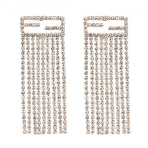 Super Shining Banquet Fashion Women Statement Earrings - Golden