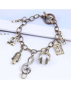 Vintage Fashion Music Elements Pendant Alloy Women Bracelet