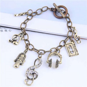 Vintage Fashion Music Elements Pendant Alloy Women Bracelet