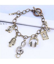 Vintage Fashion Music Elements Pendant Alloy Women Bracelet