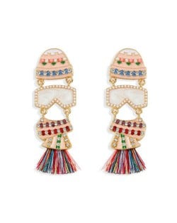 Creative Cartoon Fish Design Handmade Women Tassel Earrings