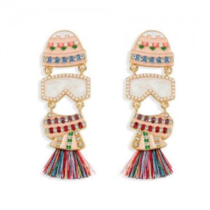 Creative Cartoon Fish Design Handmade Women Tassel Earrings