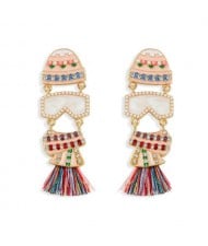 Creative Cartoon Fish Design Handmade Women Tassel Earrings