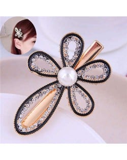 Rhinestone Inlaid Flower High Fashion Alloy Women Hair Barrette