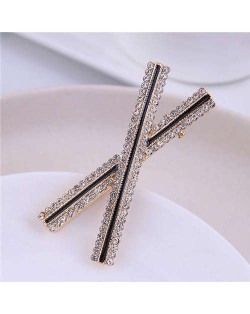 Internet Celebrity Choice Rhinestone Shining High Fashion Alloy Women Hair Barrette