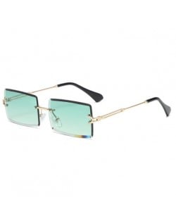 6 Colors Available Frameless Design Square Gradient Color Lens High Fashion Sunglasses