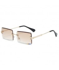 6 Colors Available Frameless Design Square Gradient Color Lens High Fashion Sunglasses
