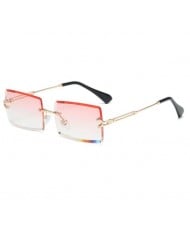 6 Colors Available Frameless Design Square Gradient Color Lens High Fashion Sunglasses