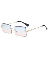 6 Colors Available Frameless Design Square Gradient Color Lens High Fashion Sunglasses