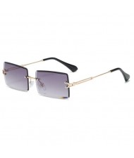 6 Colors Available Frameless Design Square Gradient Color Lens High Fashion Sunglasses